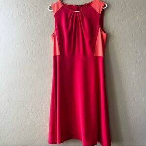 ELIE TAHARI pink and red sleeveless dress